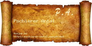 Pschierer Antal névjegykártya
